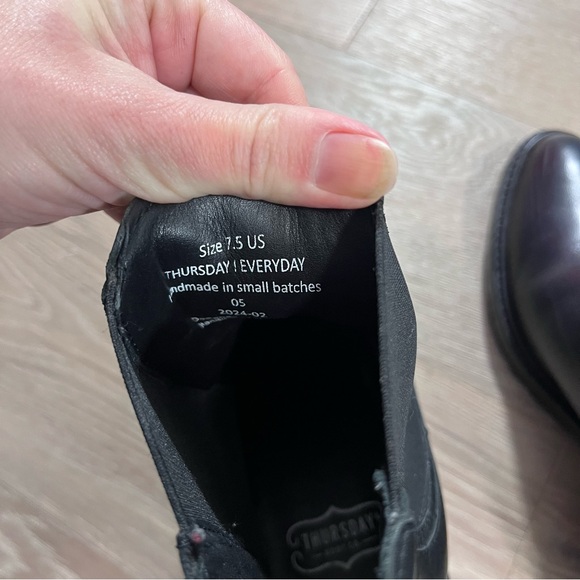 Thursday Boot Co Knockout High Heeled Chelsea Boots Black Leather 7.5 - Picture 10 of 12